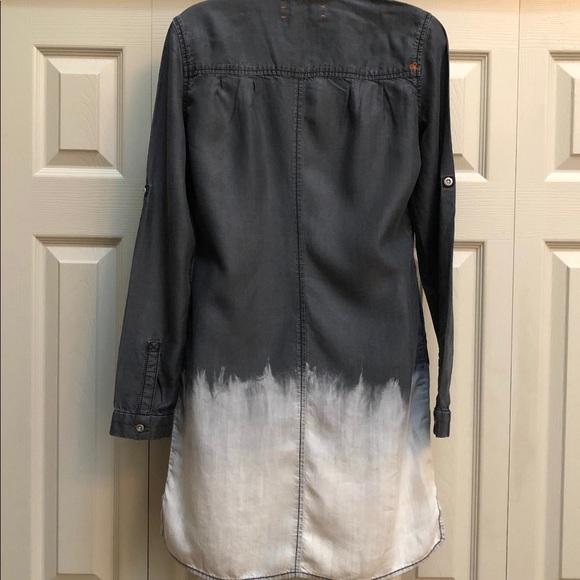 Dittos Chambray Shirt Dress Charcoal Ombre Sz S - Picture 5 of 8